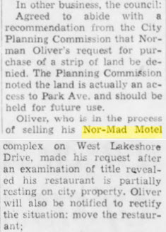 Nor-Mad Motel - Dec 1972 Article On Land Issue And Sale (newer photo)